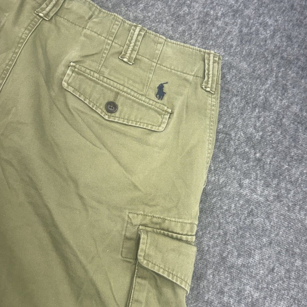 Polo Ralph Lauren Cargo Shorts Mens 33 Olive Green Relaxed Fit Cotton Pony